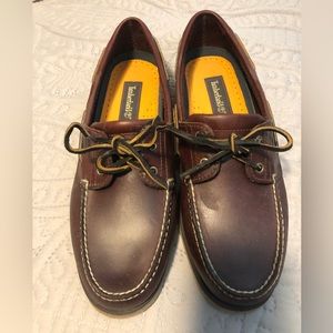 Timberland Men’s deck shoes with non marring soles, size 11. Worn a few times.